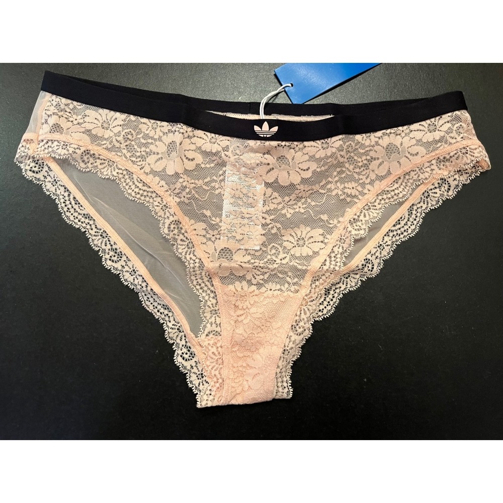 Adidas Woman's Modern Flex Lace Cheeky Panty Panties Peach Whip Size 2XL